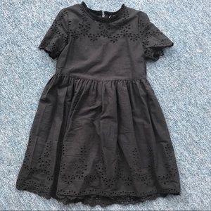 Black eyelet dress. Super cute!